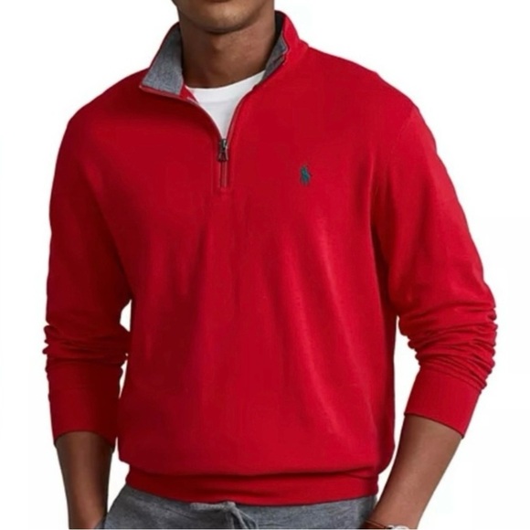 Polo Ralph Lauren Luxury Jersey Quarter Zip Pullover Sweater Men’s XL 1/2 Zip - Picture 1 of 7